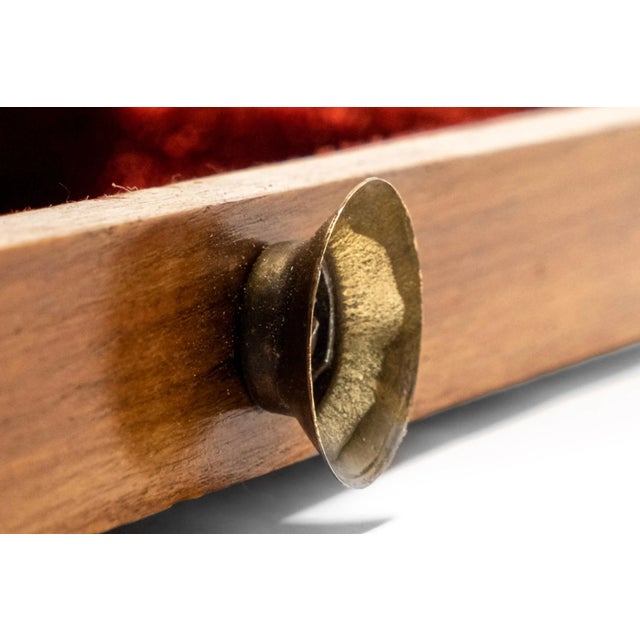 Brown Vintage Table Top Apothecary Scale in Walnut & Brass, circa 1940s For Sale - Image 8 of 10