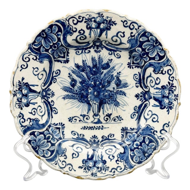 Antique Dutch Delft Charger, 1700s For Sale