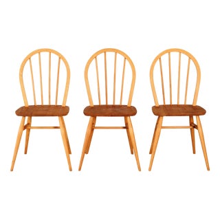 Mid-Century Modern Model 400 Chairs in Elm and Beech from Ercol, 1960s, Set of 3 For Sale