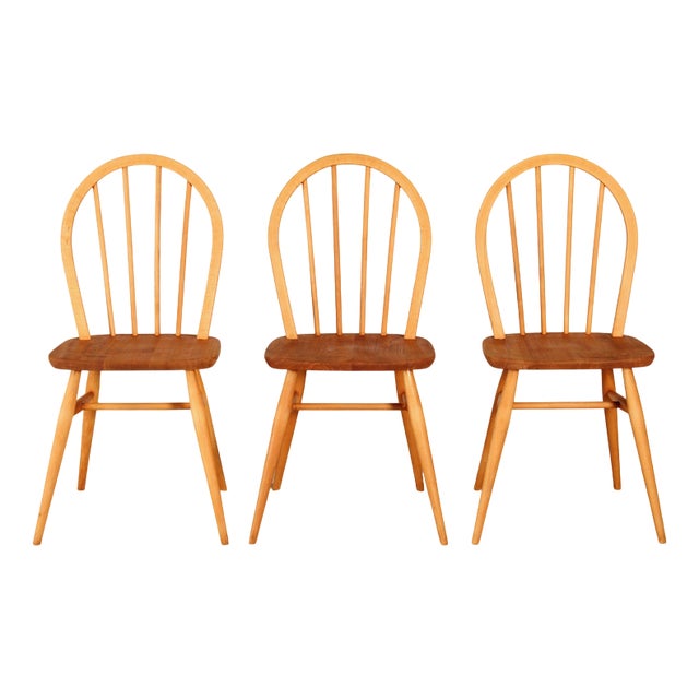 Mid-Century Modern Model 400 Chairs in Elm and Beech from Ercol, 1960s, Set of 3 For Sale