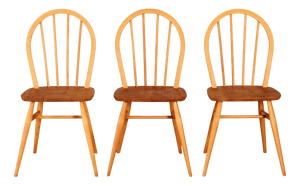 Mid-Century Modern Model 400 Chairs in Elm and Beech from Ercol, 1960s, Set of 3