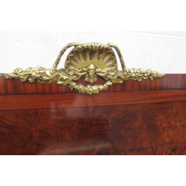 French Tall Burlwood Inlay Queen Size Bed 5918 For Sale - Image 9 of 12
