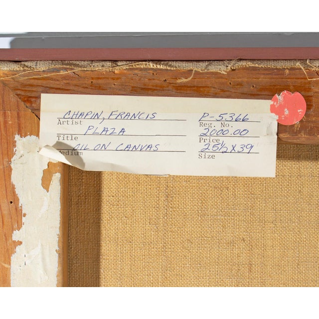 Red “Plaza” Oil on Canvas Painting by Francis Chapin For Sale - Image 8 of 8