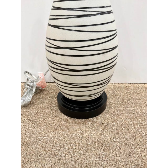 Modern Currey & Co Long Neck Porcelain Lamp For Sale - Image 3 of 4