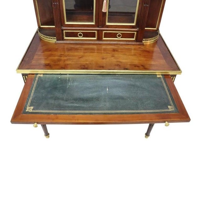 French Louis XVI Style Lady’s Desk, Bonheur Du Jour; Mahogany, Ormolu & Marble; C1890 For Sale - Image 3 of 18