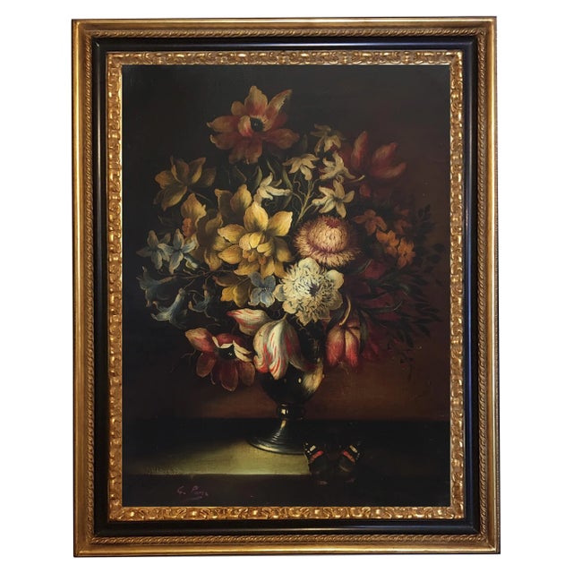 Still Life of Flowers, Dutch School, Italy, Oil on Canvas, Framed For Sale - Image 9 of 9