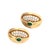 Modern Vintage 18k Yellow Gold Diamond and Emerald Cabochon Clip-on Earrings, Pair For Sale - Image 3 of 13