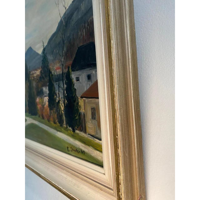 Ernst Suter, Mountains, Oil on Canvas, 1960s For Sale - Image 6 of 8