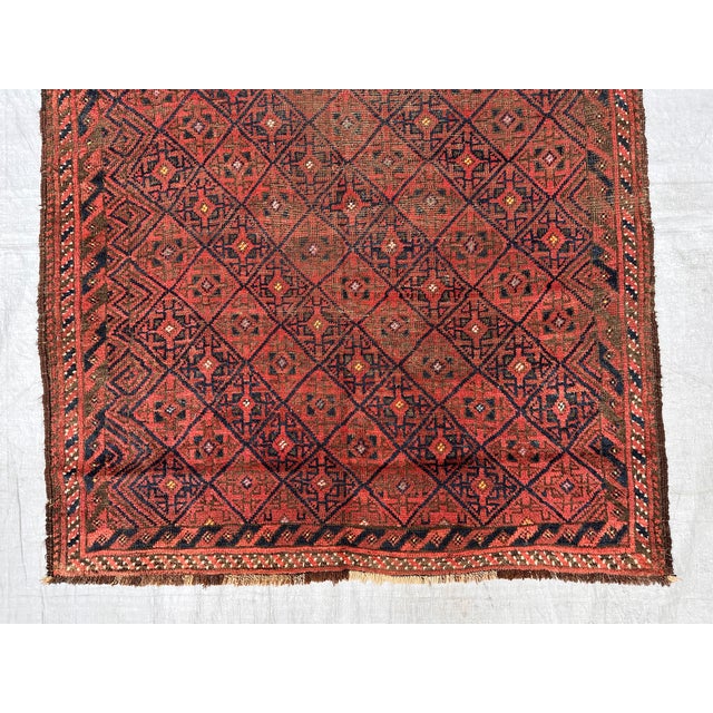 1960s Antique Yomut Turkmen Diamond Lattice Tribal Rug - 4'10" X 3'1" For Sale - Image 5 of 9