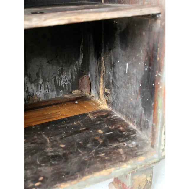 Green Antique Primitive Farmhouse Cabinet For Sale - Image 8 of 13