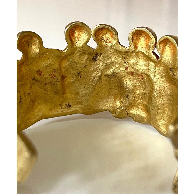 1940s French Sculptural Bronze Bracelet 'La Manif" by Line Vautrin For Sale - Image 5 of 12