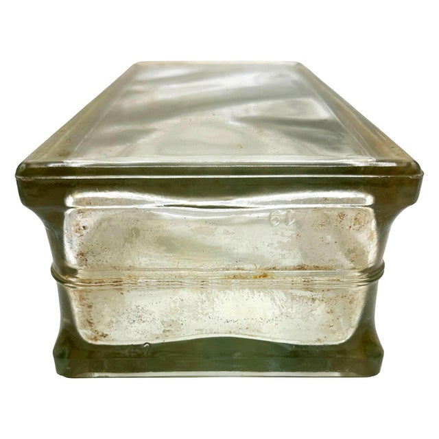 Glass 1970 Brutalist Postmodern Tallboy Glass Block Table Vase, West Germany For Sale - Image 7 of 7