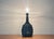 Danish studio ceramic table lamp by Jette Hellerøe with striking ornamentation. The ceramic base tapers upwards towards...
