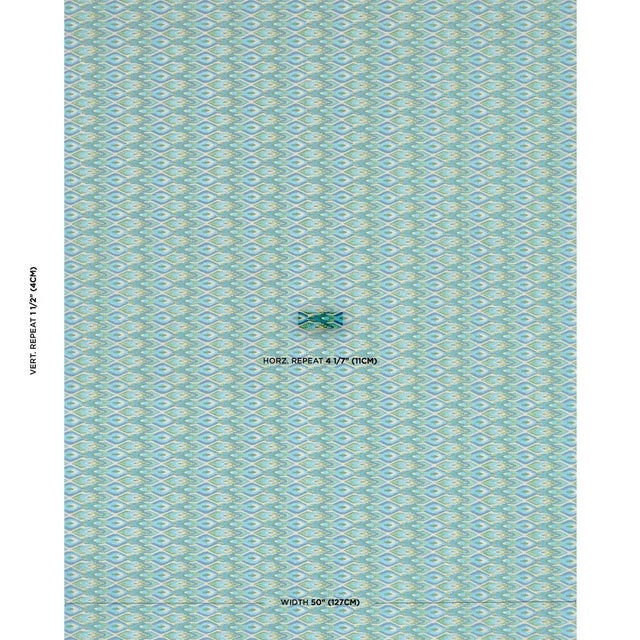 A marvelous abstracted feather motif stitched in multicolor cotton yarns, Lorikeet Embroidery in peacock is a dense mid-...