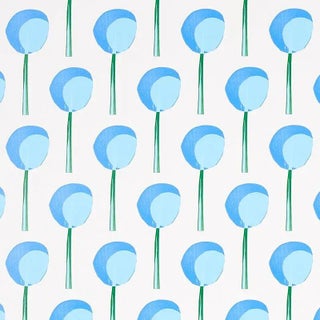 Schumacher X Peg Norriss Topiary Wallpaper in Bluebell - 10 Yards For Sale
