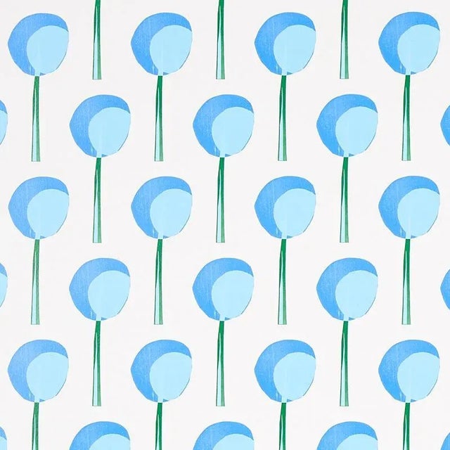 Schumacher X Peg Norriss Topiary Wallpaper in Bluebell - 10 Yards For Sale