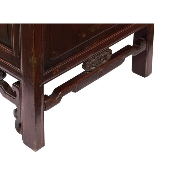 Vintage Chinese Carving Brown Drawers Side Table Credenza Cabinet For Sale - Image 14 of 14
