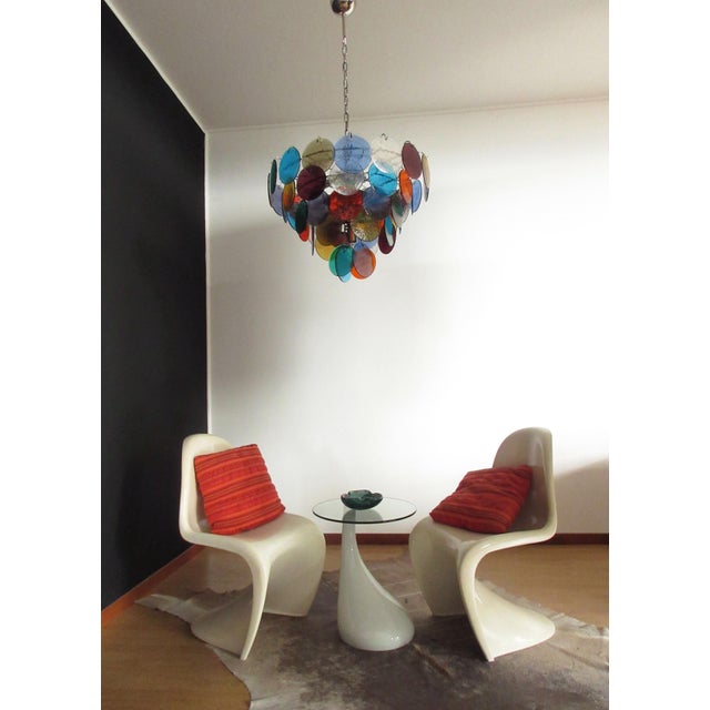 Blue Space Age High Quality Murano Chandelier with 50 Muilticolored Glasses, 1990s For Sale - Image 8 of 18