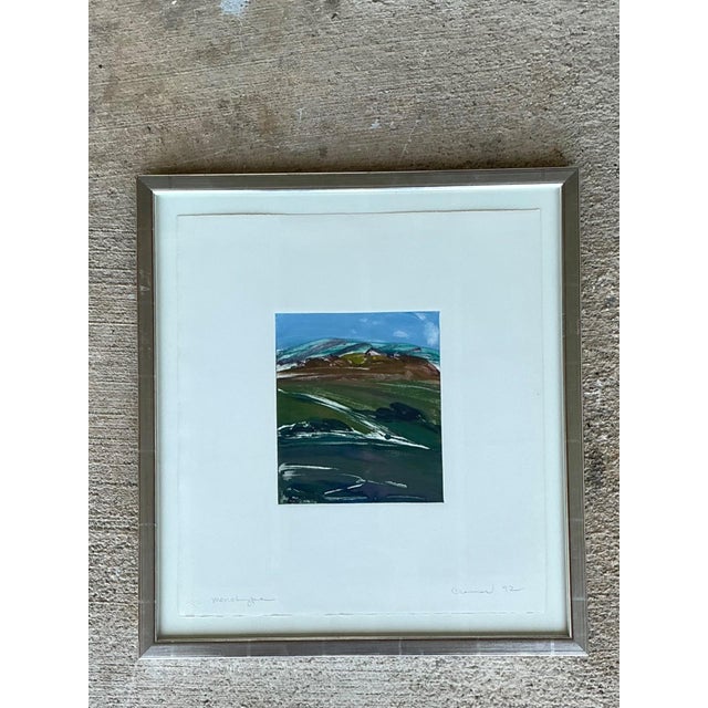 Framed Abstract Landscape Monotype Print For Sale - Image 15 of 17
