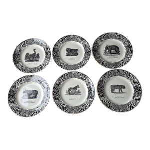 Bewicks Beastes Prinknash Abbey Pottery Plates Six