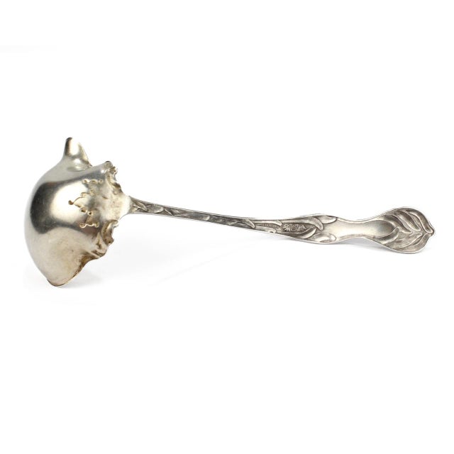 Silver Antique Baker Manchester Daffodils Sterling Silver Sauce Ladle For Sale - Image 8 of 10