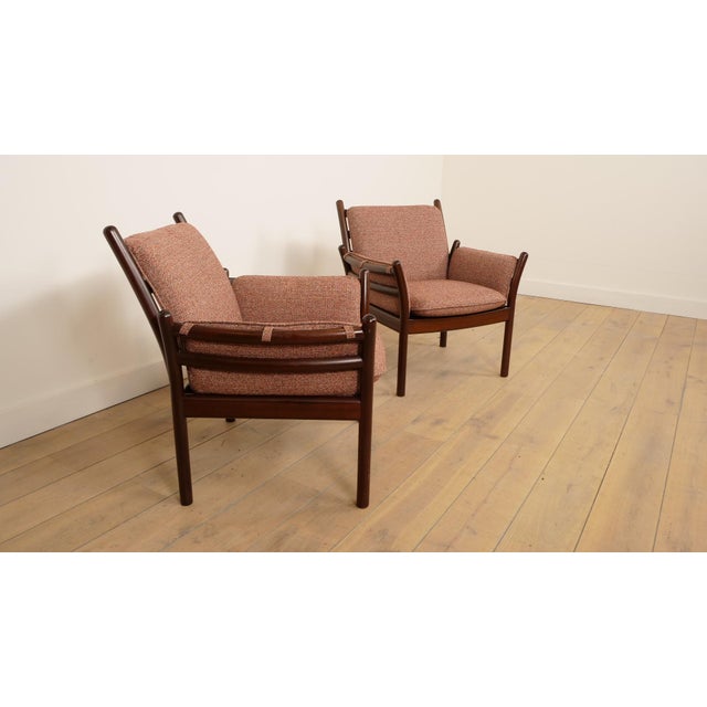 Vintage Genius Armchairs in Mahogany by Illum Wikkelso for Silkeborg, 1960s, Set of 2 For Sale - Image 11 of 14