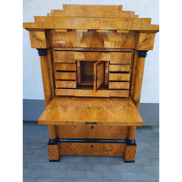 Biedermeier Secretaire Desk in Cherrywood, 1830 For Sale - Image 4 of 16