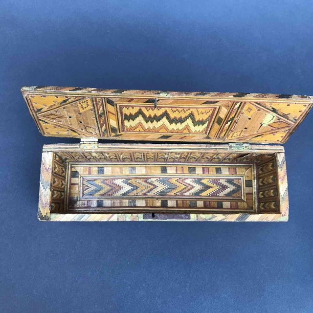 Antique Woven Straw Box For Sale - Image 6 of 9