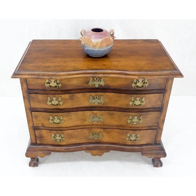 Light Mahogany Ball & Claw Feet Brass Hardware 4 Drawers Bachelor Chest Dresser For Sale - Image 16 of 16