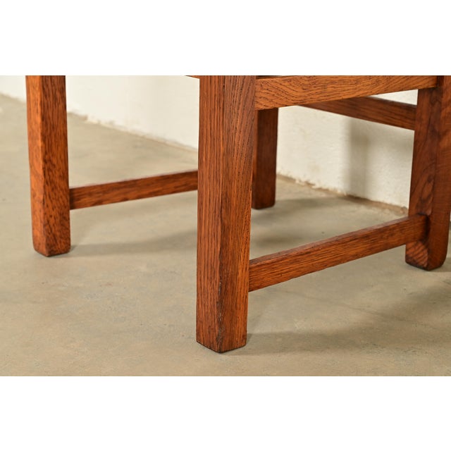 Limbert Antique Mission Oak Arts & Crafts Ladder Back Dining Chairs, Pair For Sale - Image 10 of 15