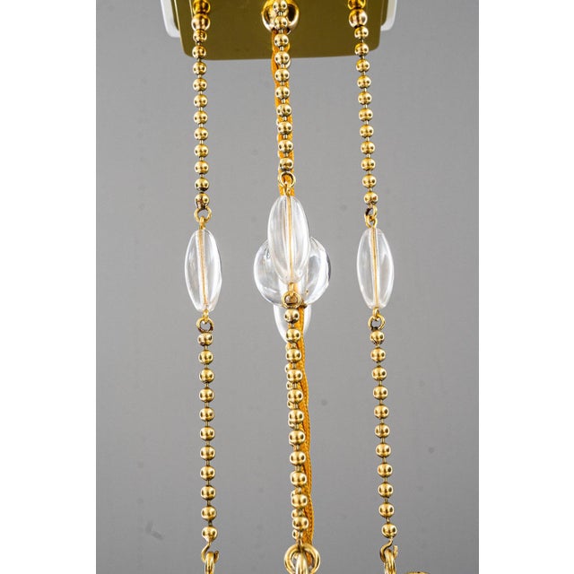 Small Art Deco Hanging Lamp with Clear Cut Glass, Vienna, 1920s For Sale - Image 11 of 18