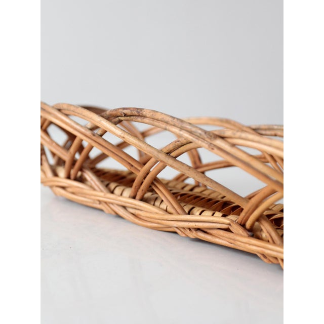Vintage French Country Wicker Bread Basket With Open Weave For Sale - Image 14 of 15