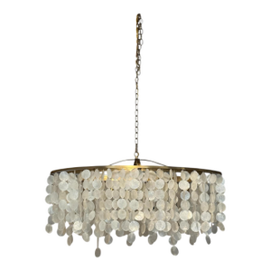 Elsa 5l Coastal Capiz Shell Linear Chandelier Island Pendant Light