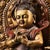 Late 20th Century Gilt Painted Bronze Manjushri Bodhisattva Sculpture Seated on Lion For Sale In Los Angeles - Image 6 of 9