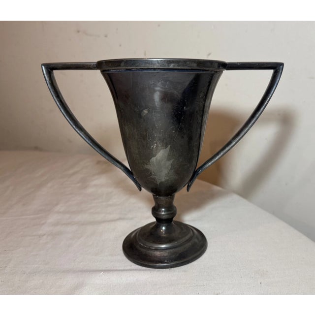 Metal Share Antique 1902-21 Silverplate Engraved Bethesda Me Church Treasurer Trophy Award For Sale - Image 7 of 8