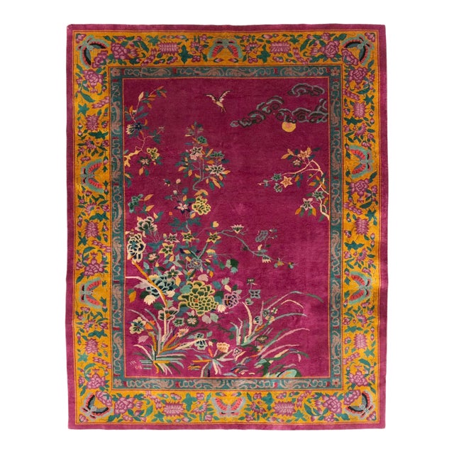Galerie Shabab Collection Mid-20th Century Chinese Nickles Pictorial Room Size Carpet For Sale