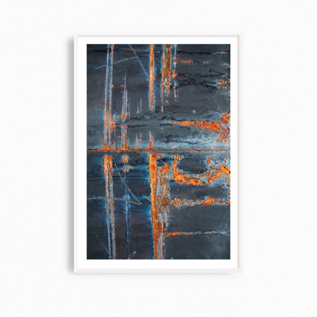 Mid-Century Modern Contemporary Industrial Art Prints, Pair of Abstract Fine Art Photography Prints, Set of Two 24 X 36" Rust Artworks For Sale - Image 3 of 9