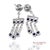 14k(585) Vintage White Gold Natural Diamond and Sapphire Earrings For Sale - Image 9 of 12