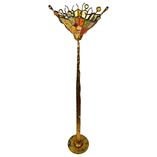 Brutalist Art Glass and Iron Floor Lamp by Albano Poli for Poliarte, Italy, 1970s For Sale - Image 13 of 13