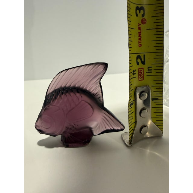 Glass Late 20th Century Lalique Amethyst Crystal Fish Sculpture – Signed Lalique France For Sale - Image 7 of 11