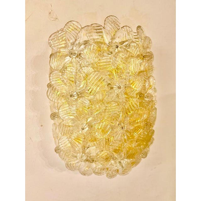 Golden Millefiora Murano Glass Wall Lights from Barovier & Toso, Italy, 1980, Set of 2 For Sale - Image 6 of 9