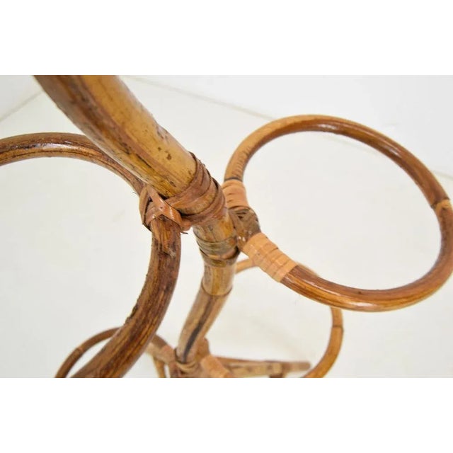 Mid-Century Rattan and Bamboo Flower Stand, Bonaccina attributed, 1950s For Sale - Image 10 of 12
