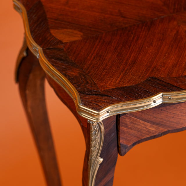 Side Table in Marquetry and Brass, 1800s For Sale - Image 4 of 7