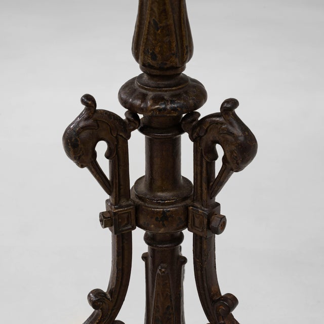 19th Century French Cast Iron Table With Marble Top For Sale - Image 12 of 18