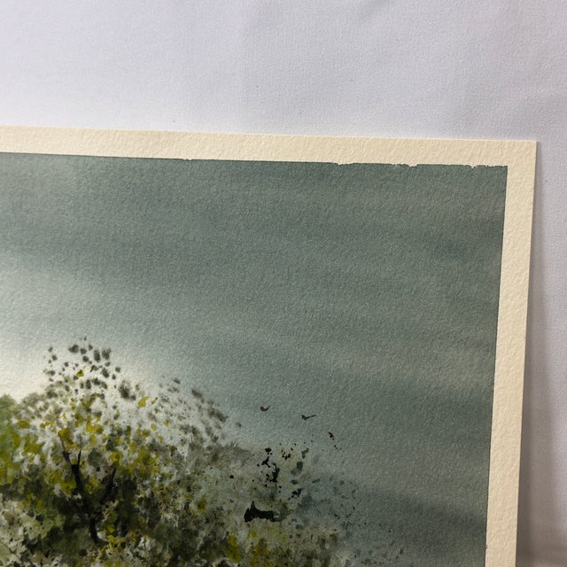 Linda Luke Pincock (American, 20th C) Farmhouse Landscape Watercolor Painting For Sale - Image 9 of 12