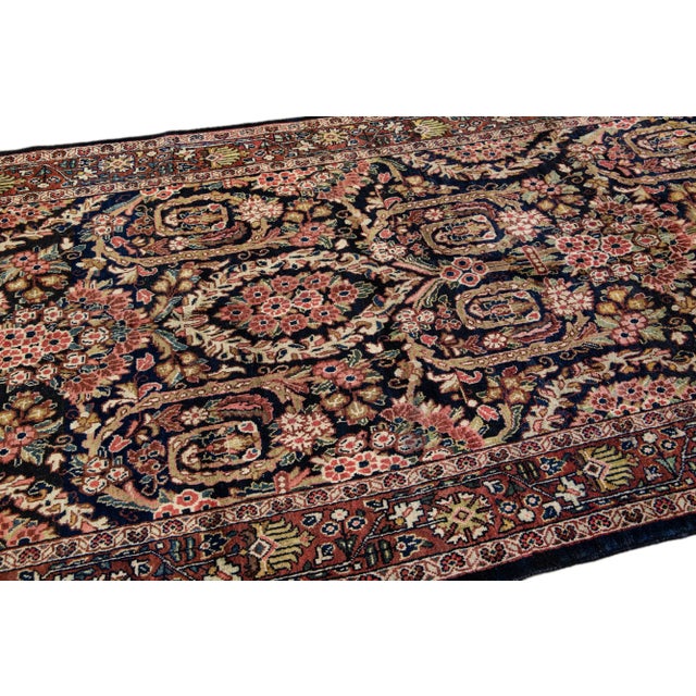 Multicolor Antique Persian Meshakabad Handmade Wool Rug With Allover Design For Sale In New York - Image 6 of 7