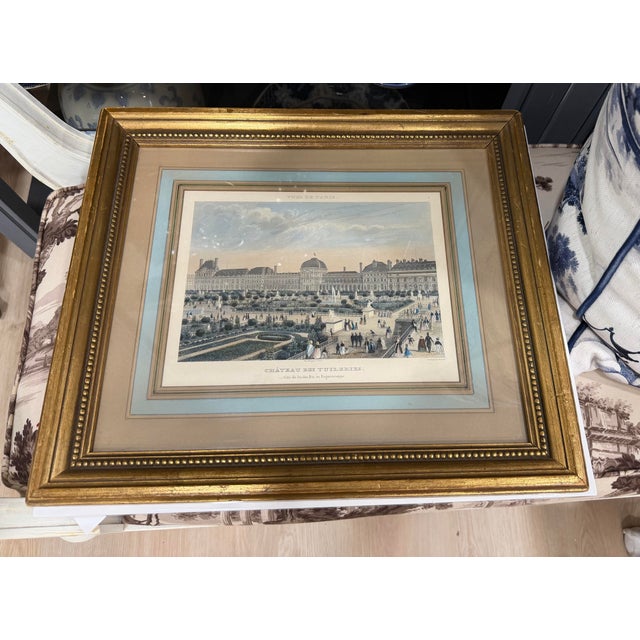 Slate Gray Chateau Des Tuileries View Original Print For Sale - Image 8 of 8