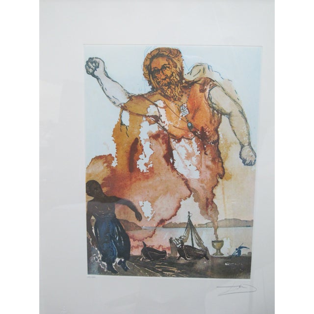 Salvador Dali color lithograph engraving on "Le Geant d'Aladin" or "Giant of Aladdin" created in 1974 as part of his A...