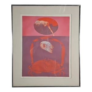 "Composition With Head and Crab" Original Lithograph, Paul Wunderlich, 38/60