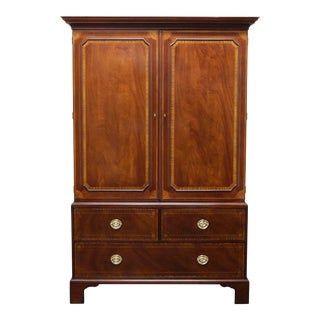 Baker Historic Charleston Hepplewhite Mahogany Linen Press / Armoire / Tv Cabinet For Sale